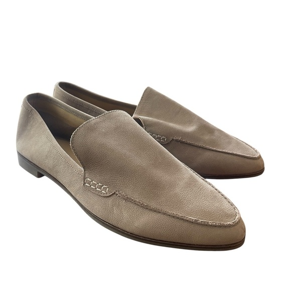 Lucky Brand Bejaz Leather Flat Loafer Shoe in Taupe Nude Women's 8.5 - Picture 1 of 7